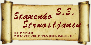 Stamenko Strmošljanin vizit kartica